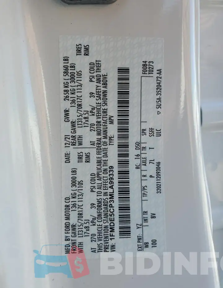 1FMDE5CP3MLA99339 Photo# 13