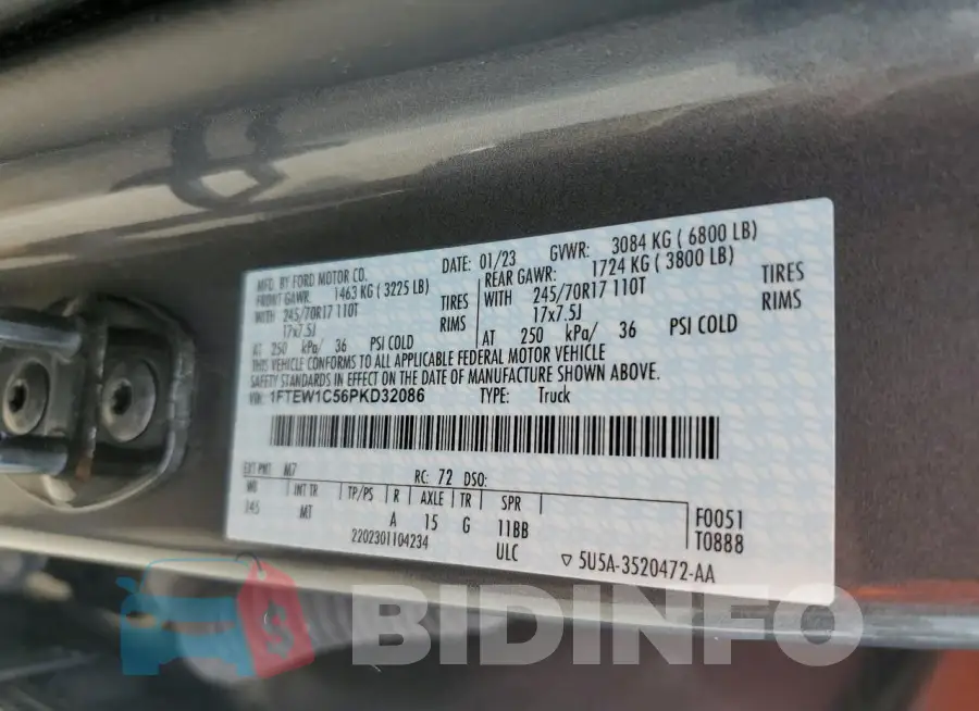 1FTEW1C56PKD32086 Photo# 13