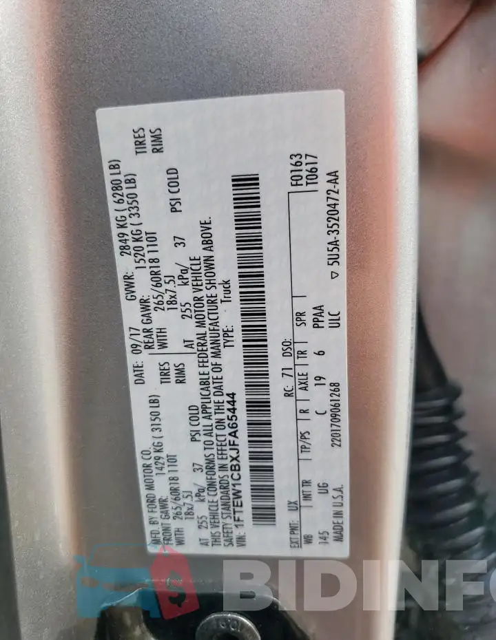 1FTEW1CBXJFA65444 Photo# 12