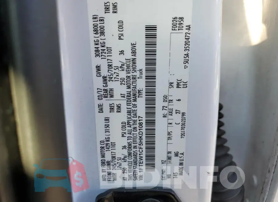 1FTEW1CF5HKD10817 Photo# 12