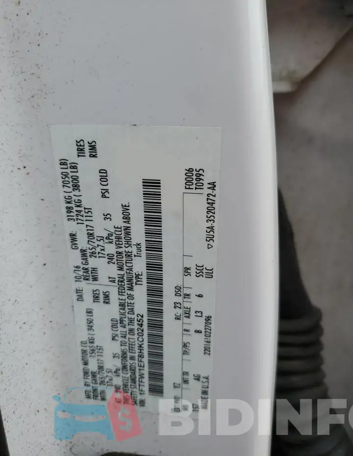 1FTFW1EF8HKC02452 Photo# 12