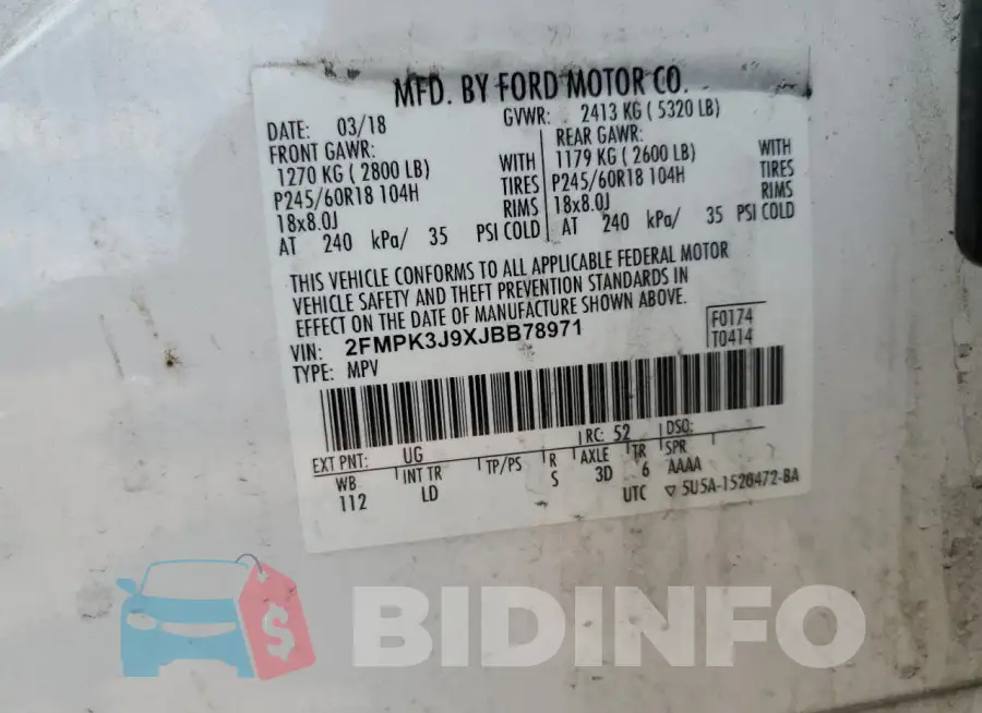 2FMPK3J9XJBB78971 Photo# 12