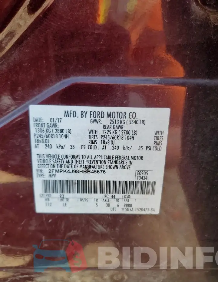2FMPK4J98HBB45676 Photo# 14