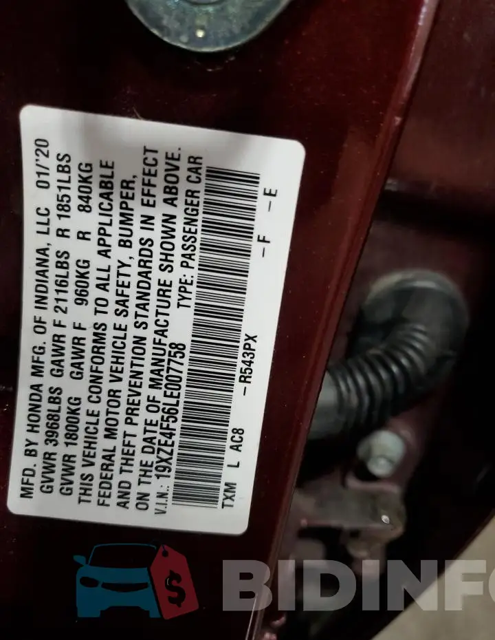 19XZE4F56LE007758 Photo# 12