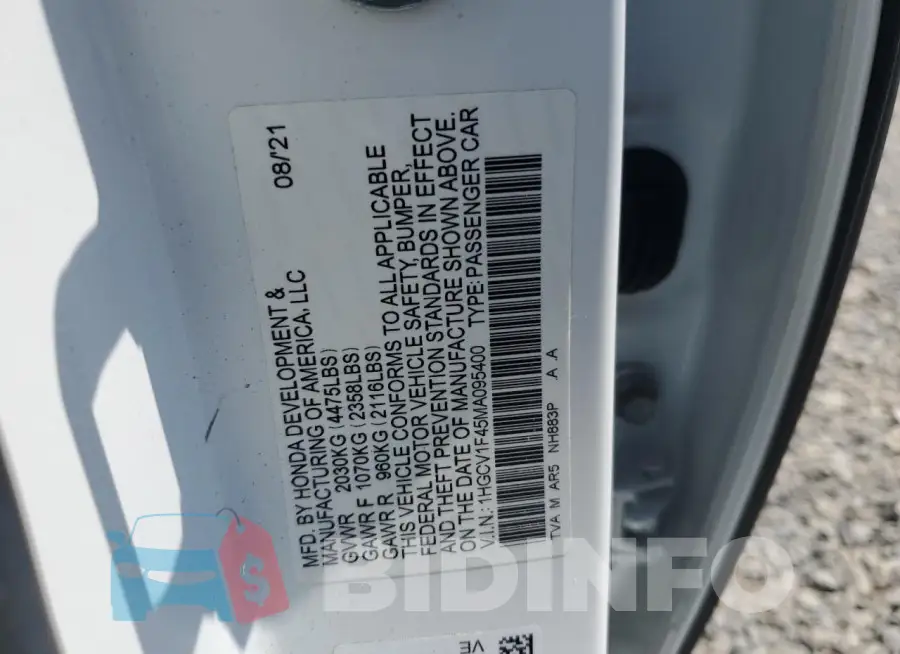 1HGCV1F45MA095400 Photo# 12