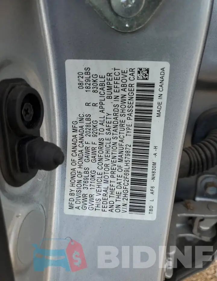 2HGFC2F69LH579872 Photo# 12
