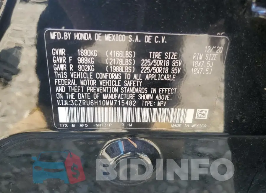 3CZRU6H10MM715482 Photo# 14