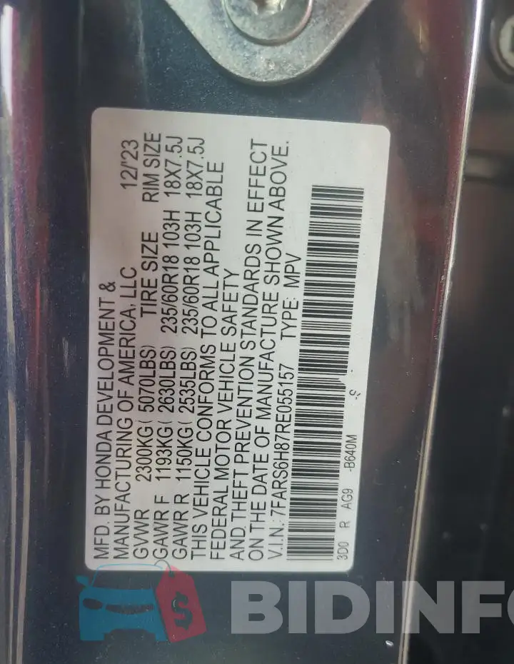 7FARS6H87RE055157 Photo# 13