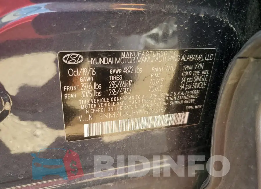 5NMZU3LB9HH023167 Photo# 12