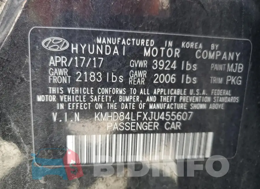 KMHD84LFXJU455607 Photo# 13