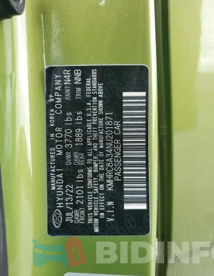 KMHRC8A34NU201871 Photo# 13