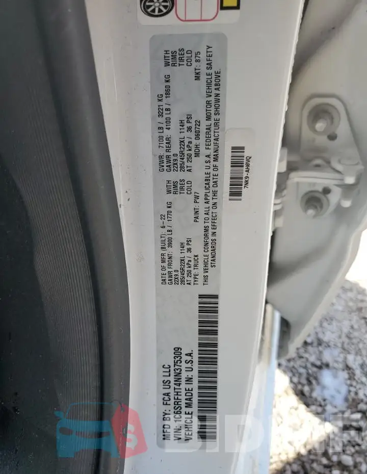1C6SRFHT4NN375309 Photo# 12