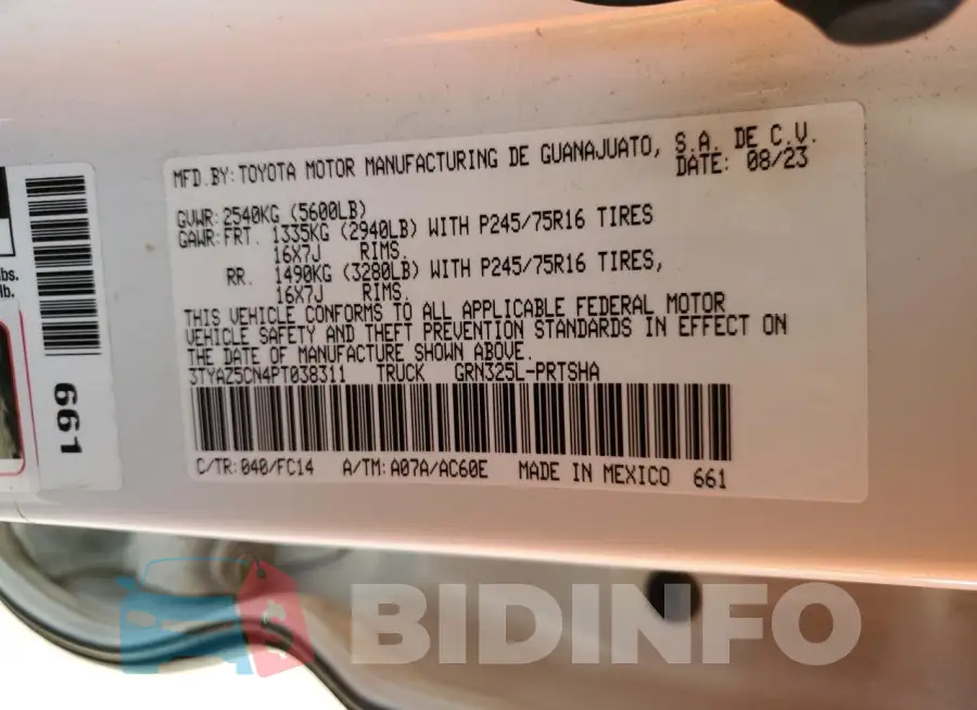 3TYAZ5CN4PT038311 Photo# 12
