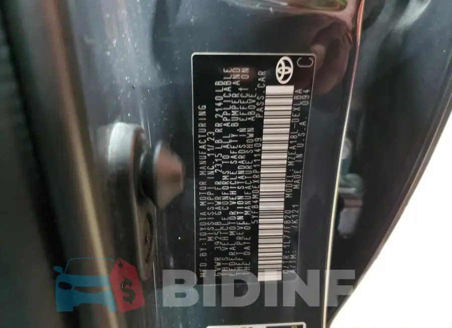 5YFB4MDEXRP111409 Photo# 13