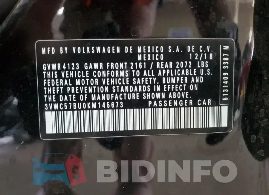 3VWC57BU0KM145673 Photo# 13