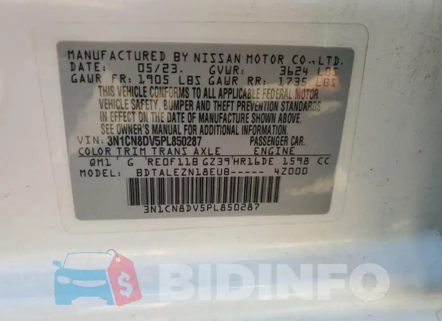 3N1CN8DV5PL850287 Photo# 12