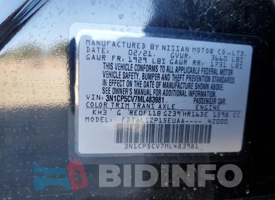3N1CP5CV7ML483981 Photo# 13