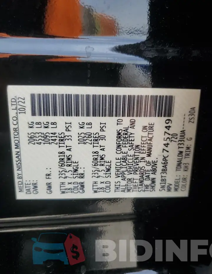 5N1BT3BA6PC745749 Photo# 13