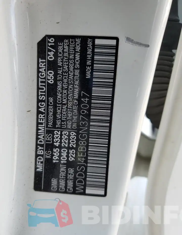 WDDSJ4EB8GN379047 Photo# 12