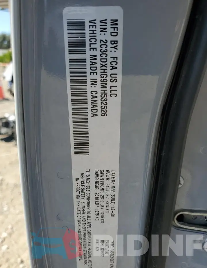 2C3CDXHG9MH532526 Photo# 12