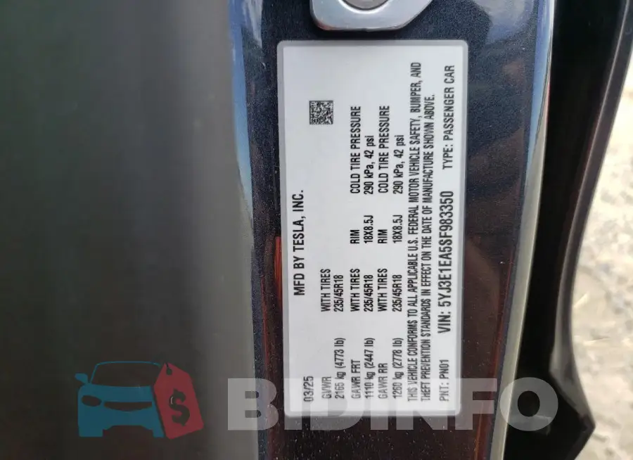 5YJ3E1EA5SF983350 Photo# 12
