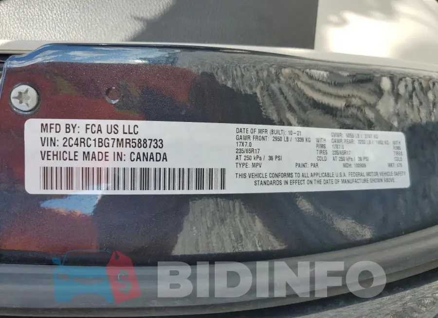 2C4RC1BG7MR588733 Photo# 13