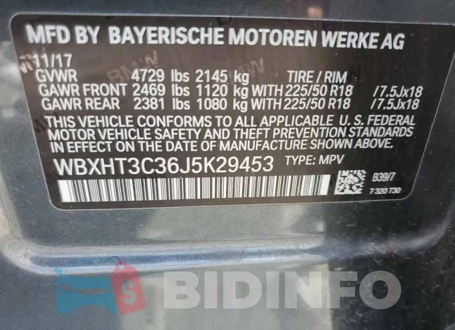 WBXHT3C36J5K29453 Photo# 12