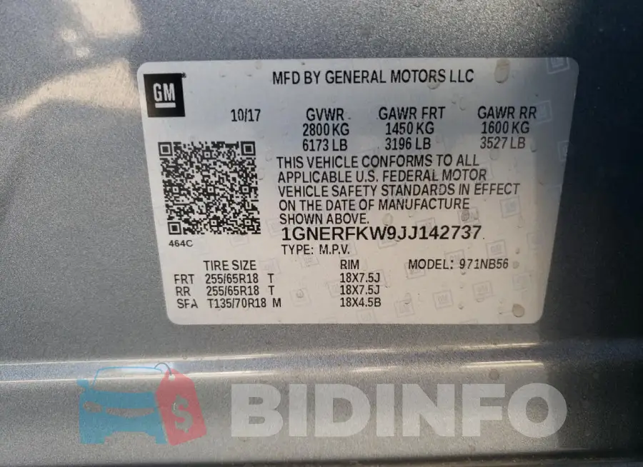 1GNERFKW9JJ142737 Photo# 13