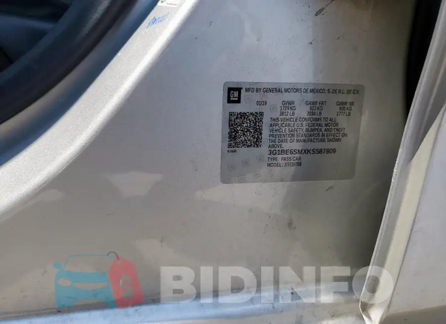 3G1BE6SMXKS587809 Photo# 13