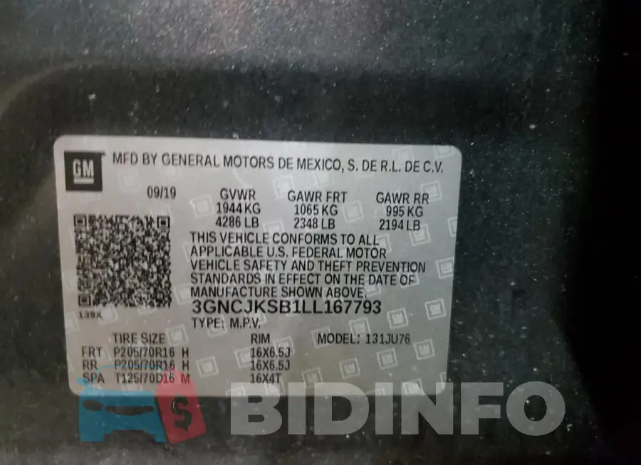 3GNCJKSB1LL167793 Photo# 13