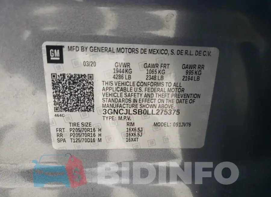 3GNCJLSB0LL275375 Photo# 13