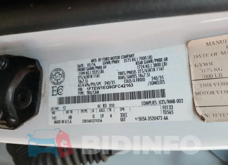 1FTEW1EG9GFC42163 Photo# 12