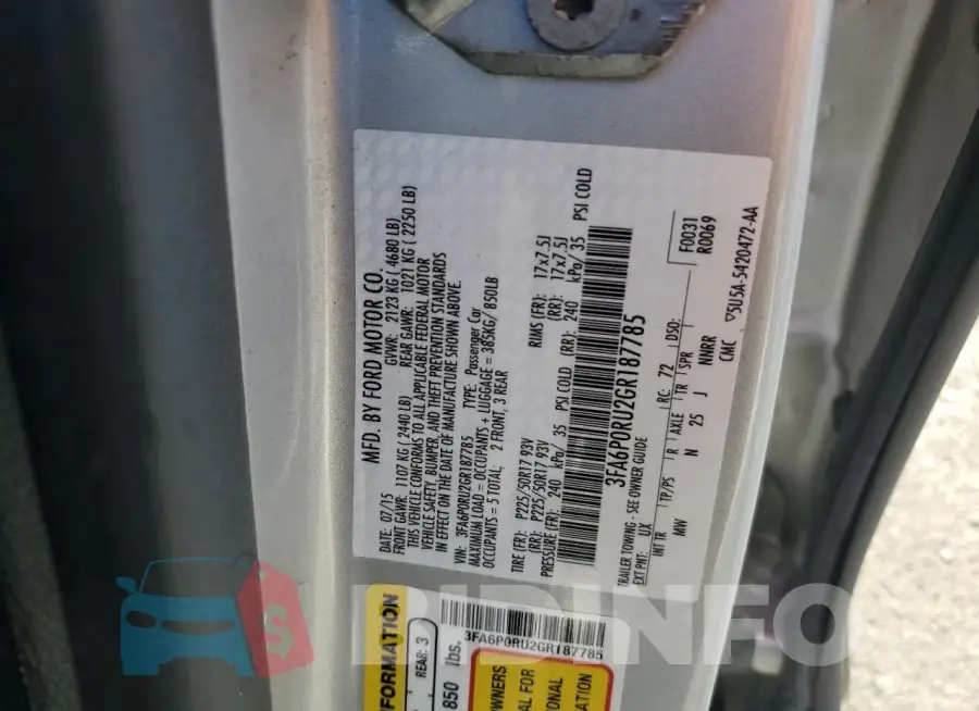 3FA6P0RU2GR187785 Photo# 12