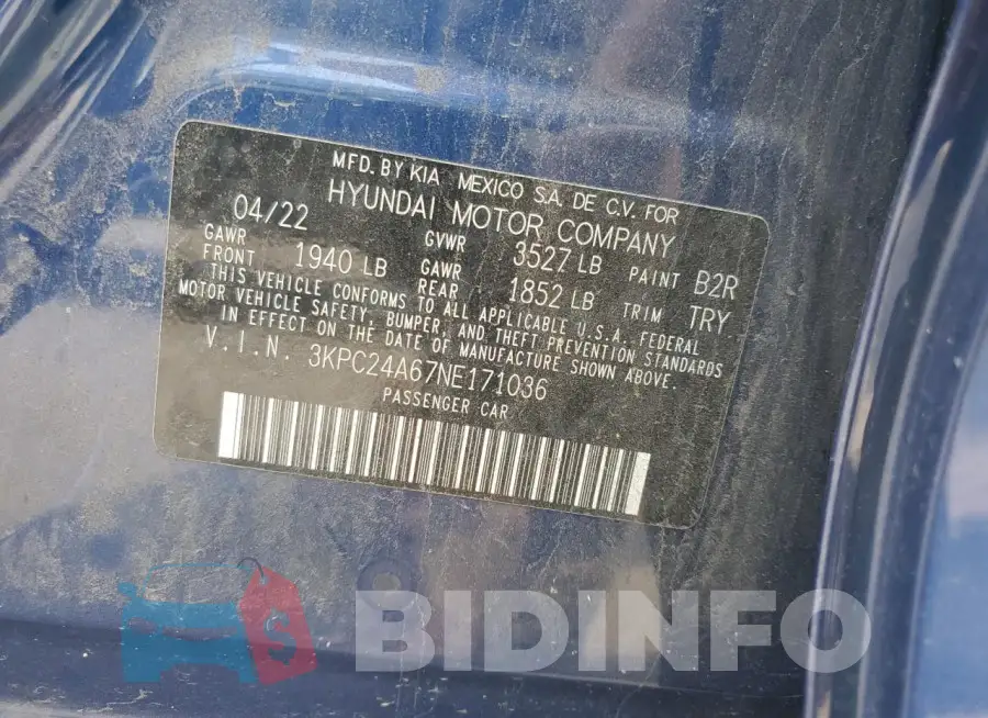 3KPC24A67NE171036 Photo# 13