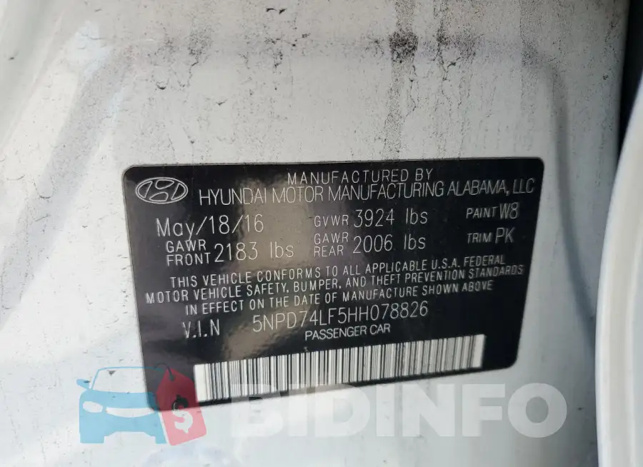 5NPD74LF5HH078826 Photo# 12