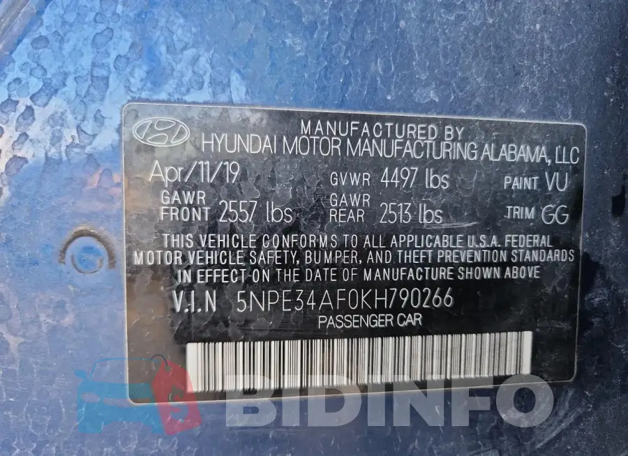 5NPE34AF0KH790266 Photo# 12