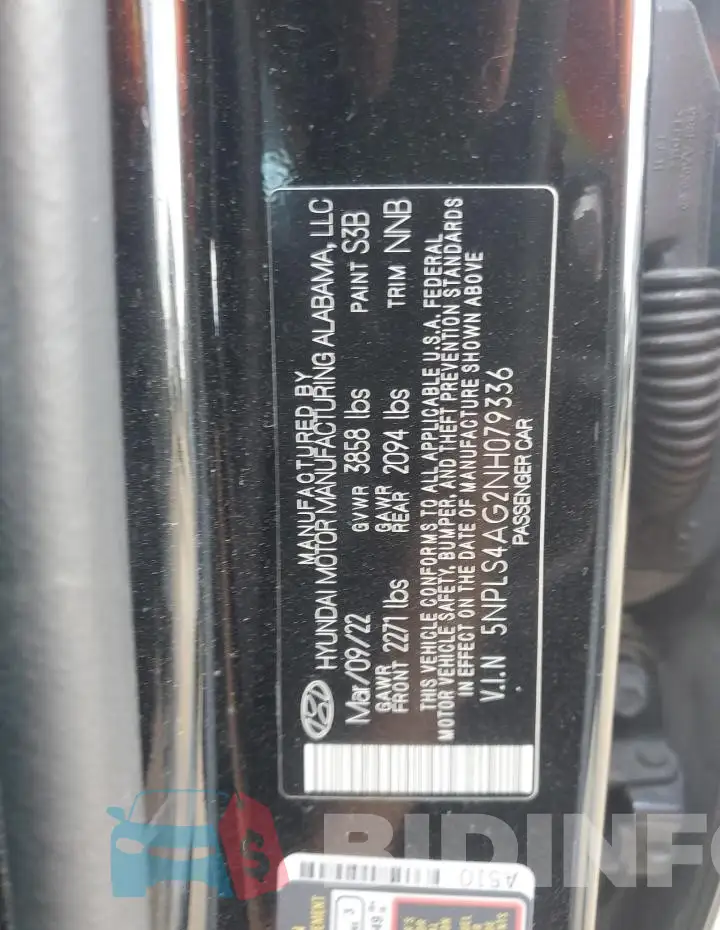 5NPLS4AG2NH079336 Photo# 12