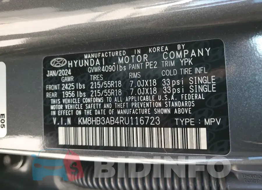 KM8HB3AB4RU116723 Photo# 12