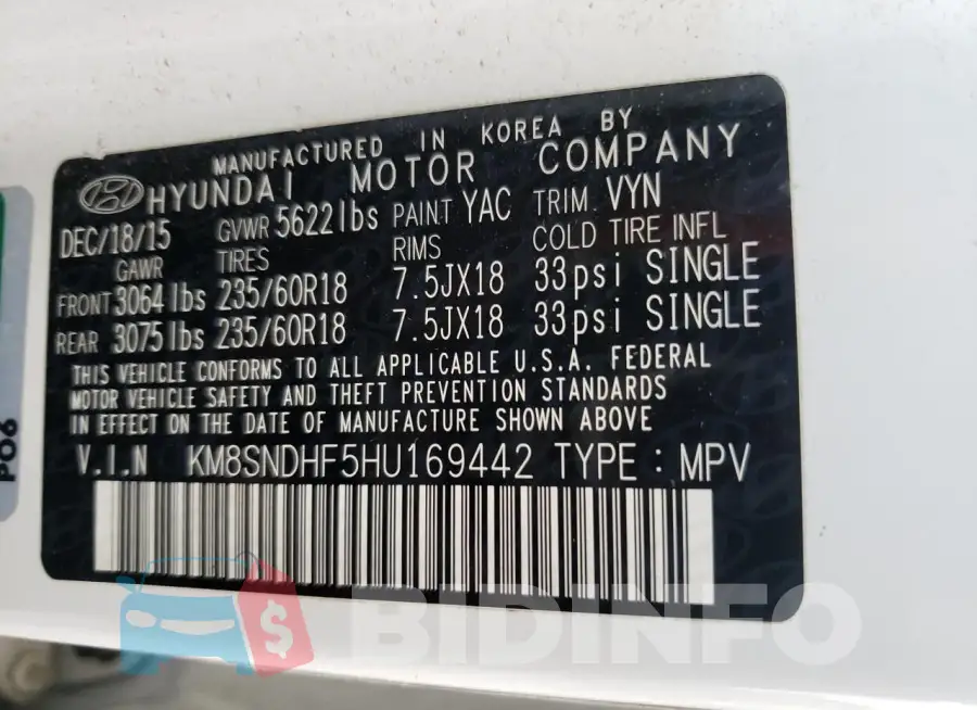 KM8SNDHF5HU169442 Photo# 13