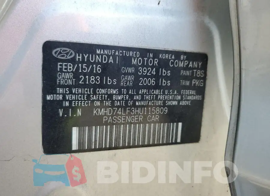 KMHD74LF3HU115809 Photo# 12