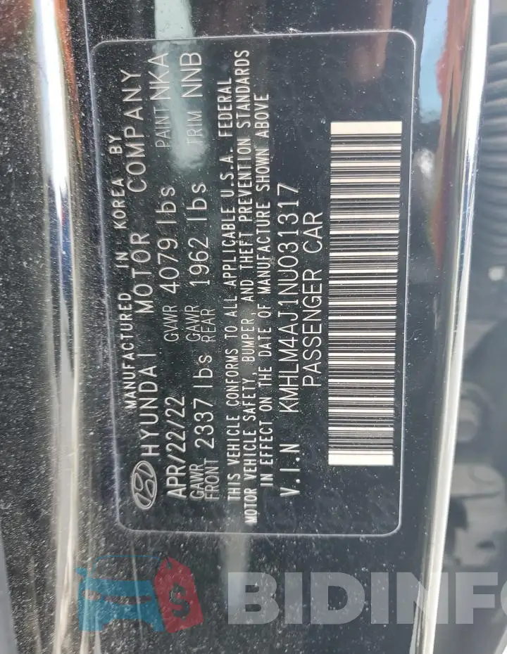 KMHLM4AJ1NU031317 Photo# 12