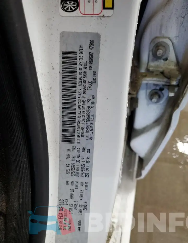 1C6SRFFT6KN892500 Photo# 12