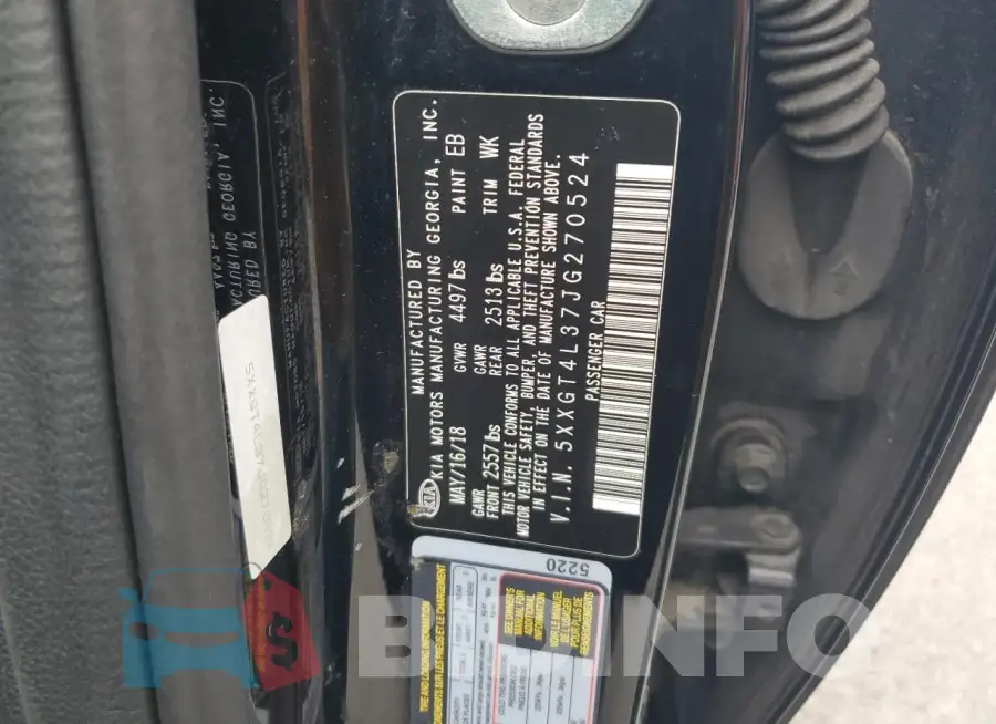 5XXGT4L37JG270524 Photo# 12