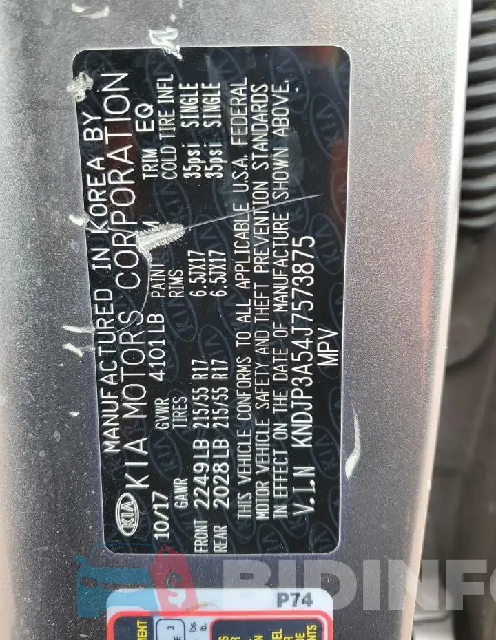 KNDJP3A54J7573875 Photo# 13