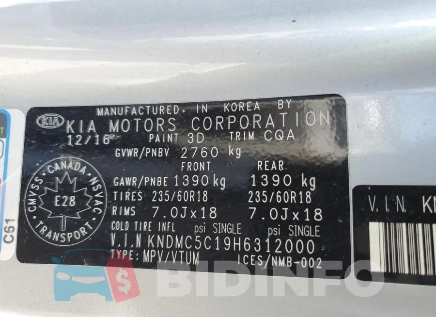 KNDMC5C19H6312000 Photo# 13