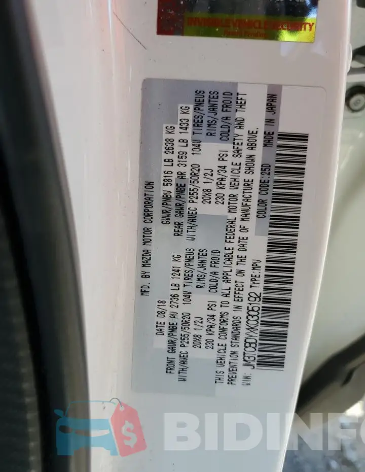 JM3TCBDYXK0305192 Photo# 13