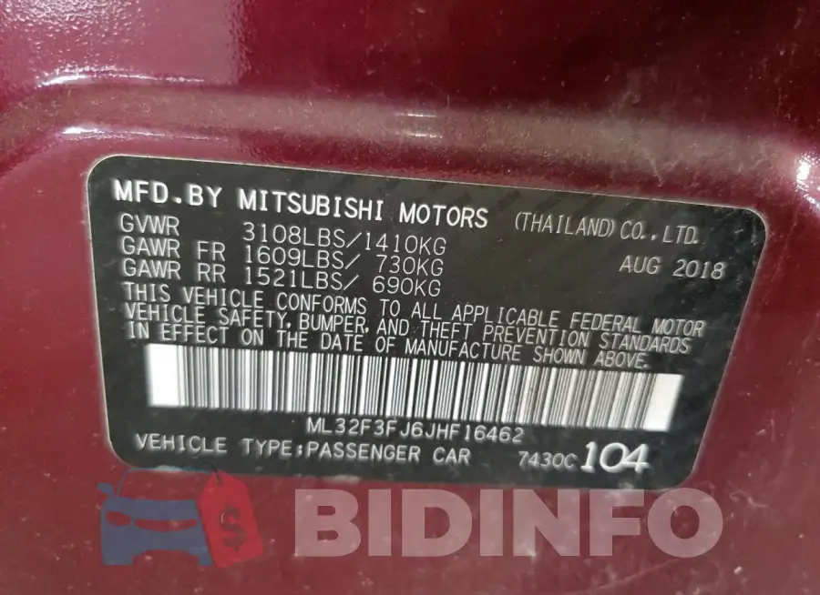 ML32F3FJ6JHF16462 Photo# 13