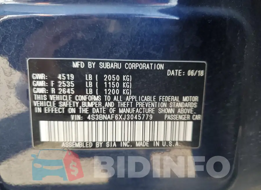 4S3BNAF6XJ3045779 Photo# 13