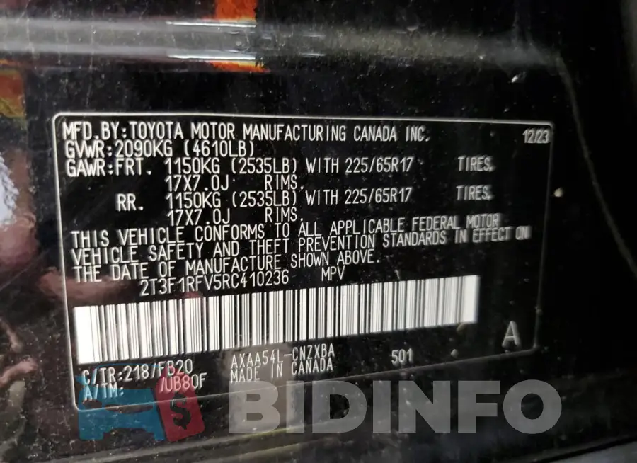 2T3F1RFV5RC410236 Photo# 14