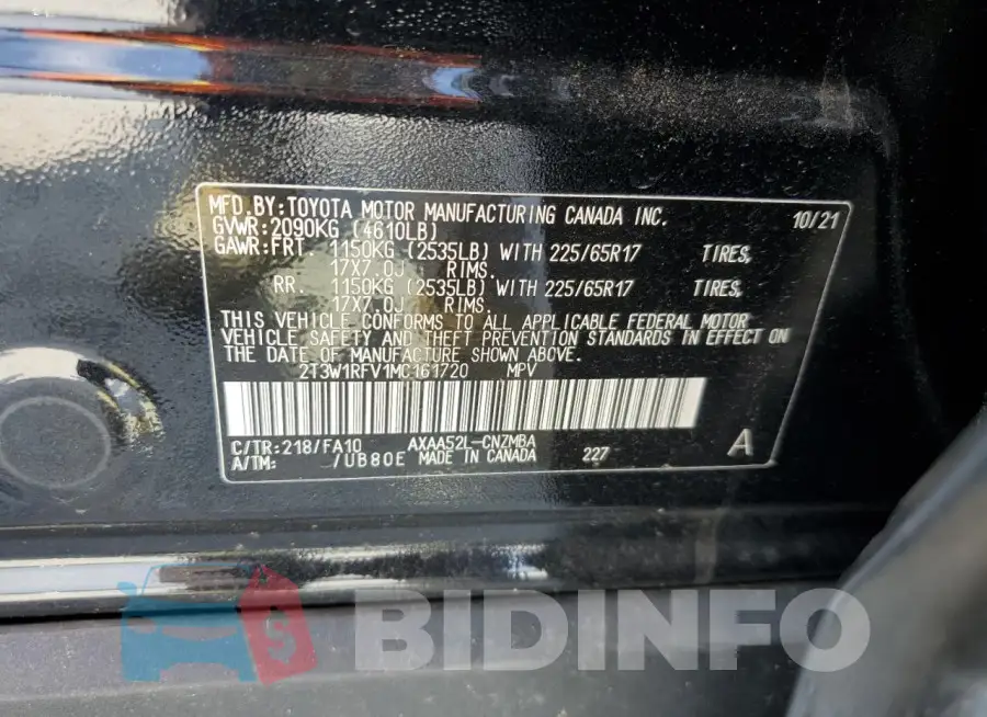 2T3W1RFV1MC161720 Photo# 14